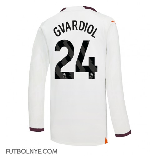 Camiseta Manchester City Josko Gvardiol #24 Visitante Equipación 2023-24 manga larga